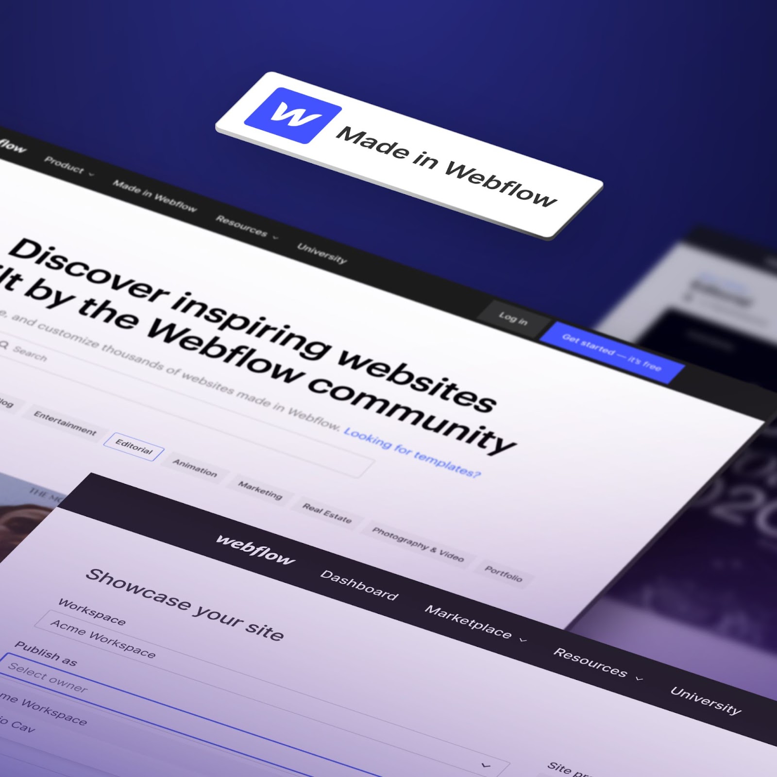 An image of the Made in Webflow product image.