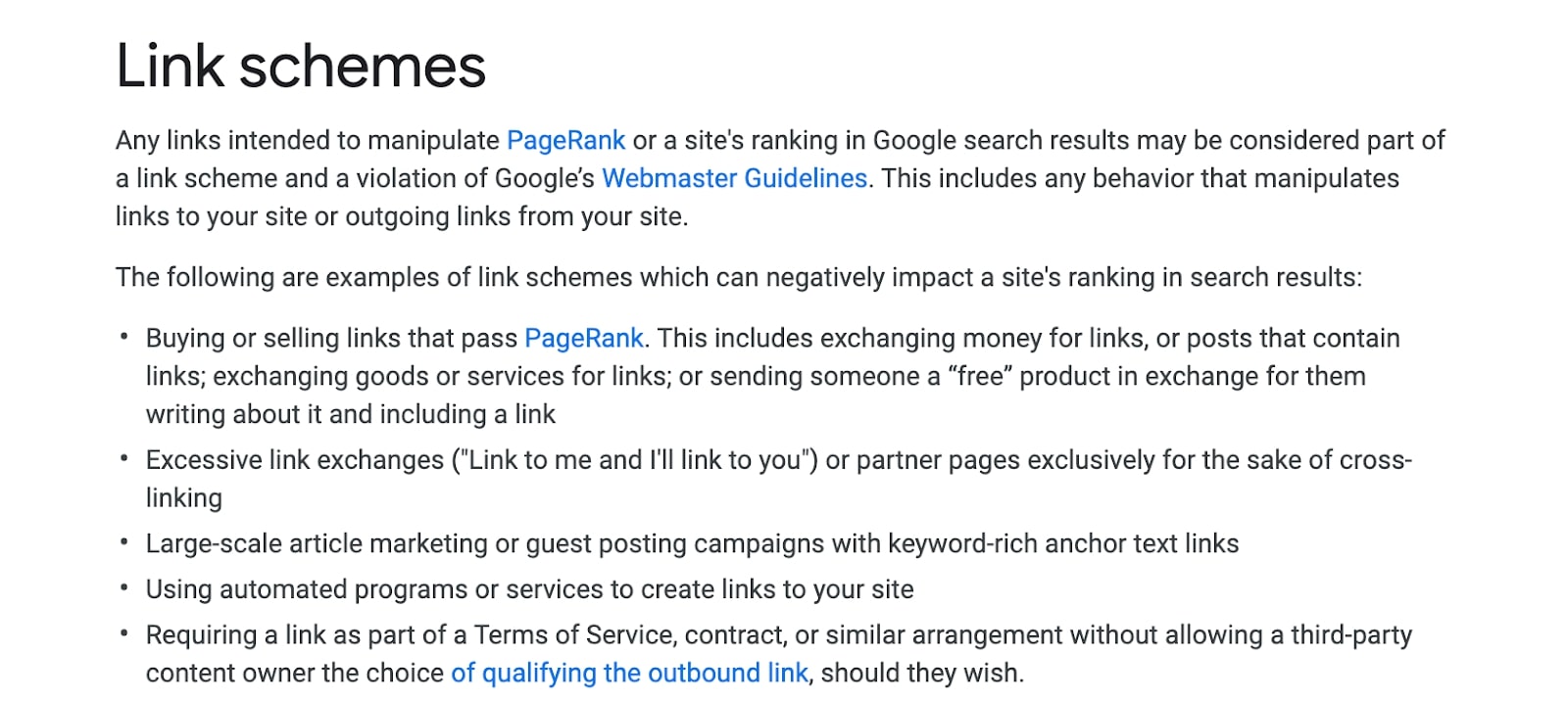 Google's link schemes