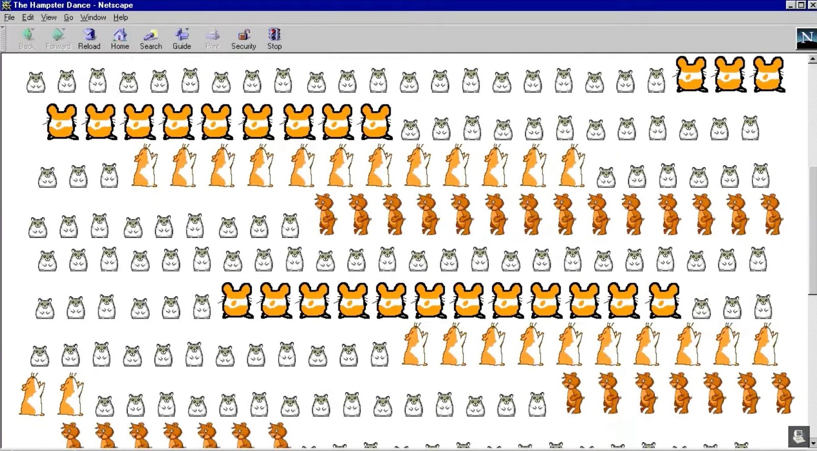 An image of the Hampster Dance website.