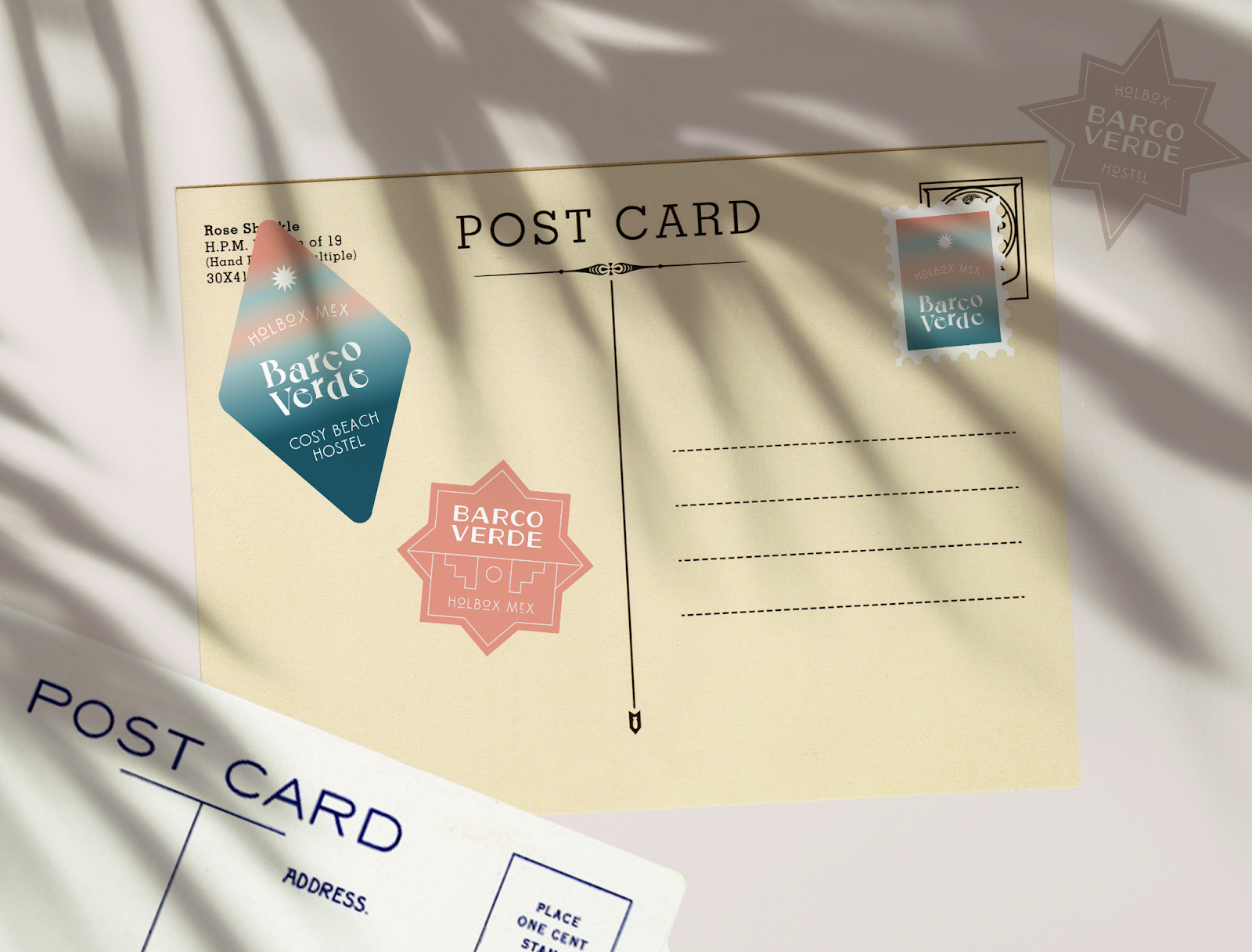 An image of Barco Verde’s branding on a postcard.