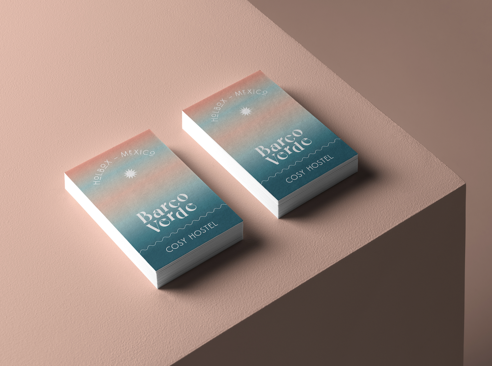 An image of Barco Verde’s branding on two notepads.