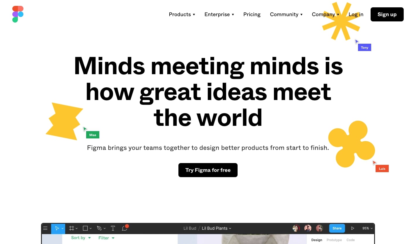 An image of the Figma website home page.