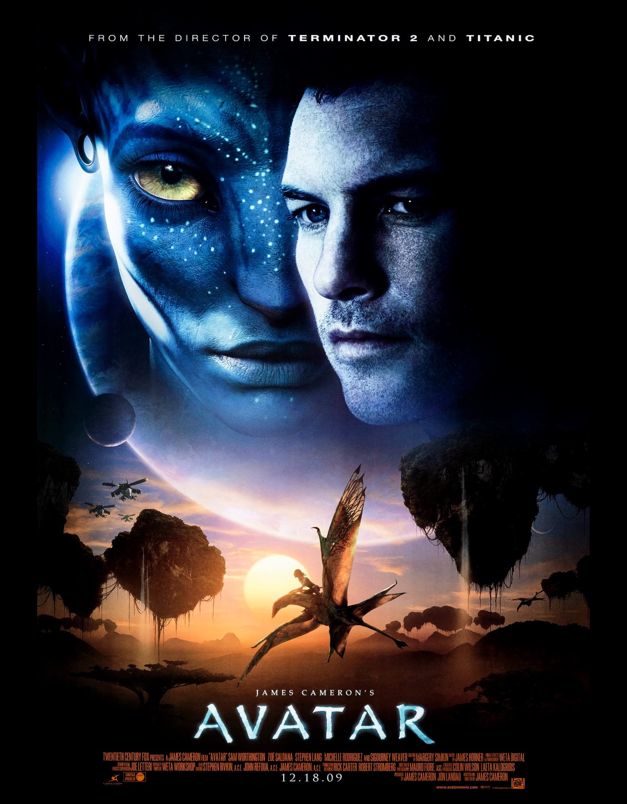 Avatar movie poster featuring "AVATAR" written in Papyrus font