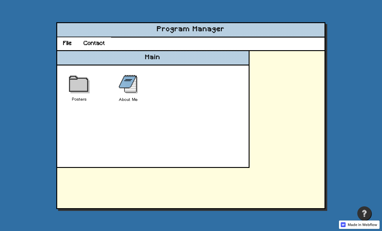 A screenshot of the Non-os website that looks like Windows 3.1