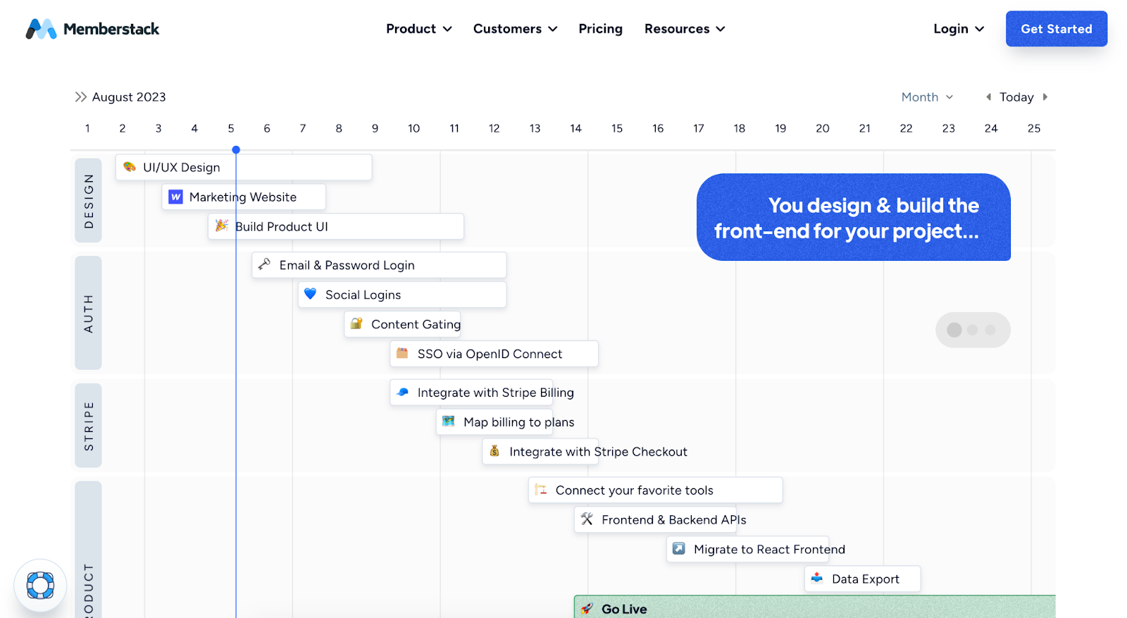Screenshot of Memberstack homepage that showcase interactive demo from https://www.memberstack.io/