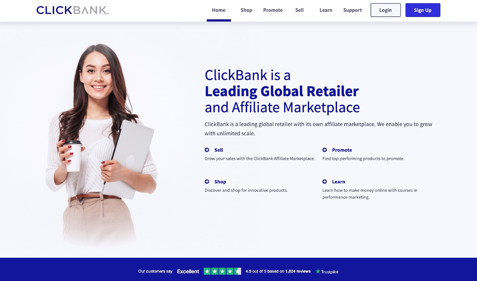 Screenshot of ClickBank affiliate program website