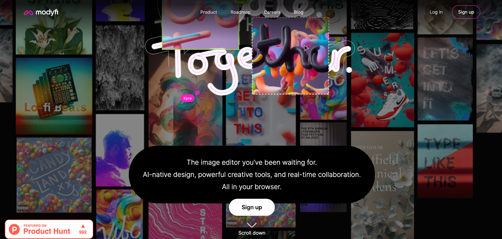 A screenshot of Modify's homepage from https://www.modyfi.com/