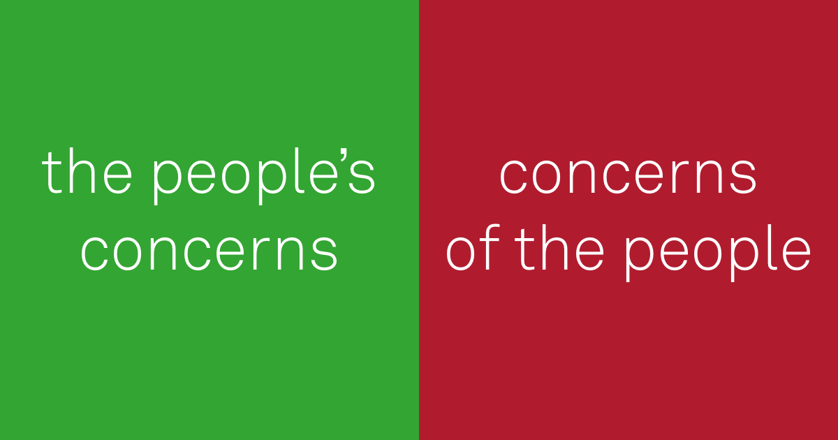 do: the people's concerns. don't: the concerns of the people.