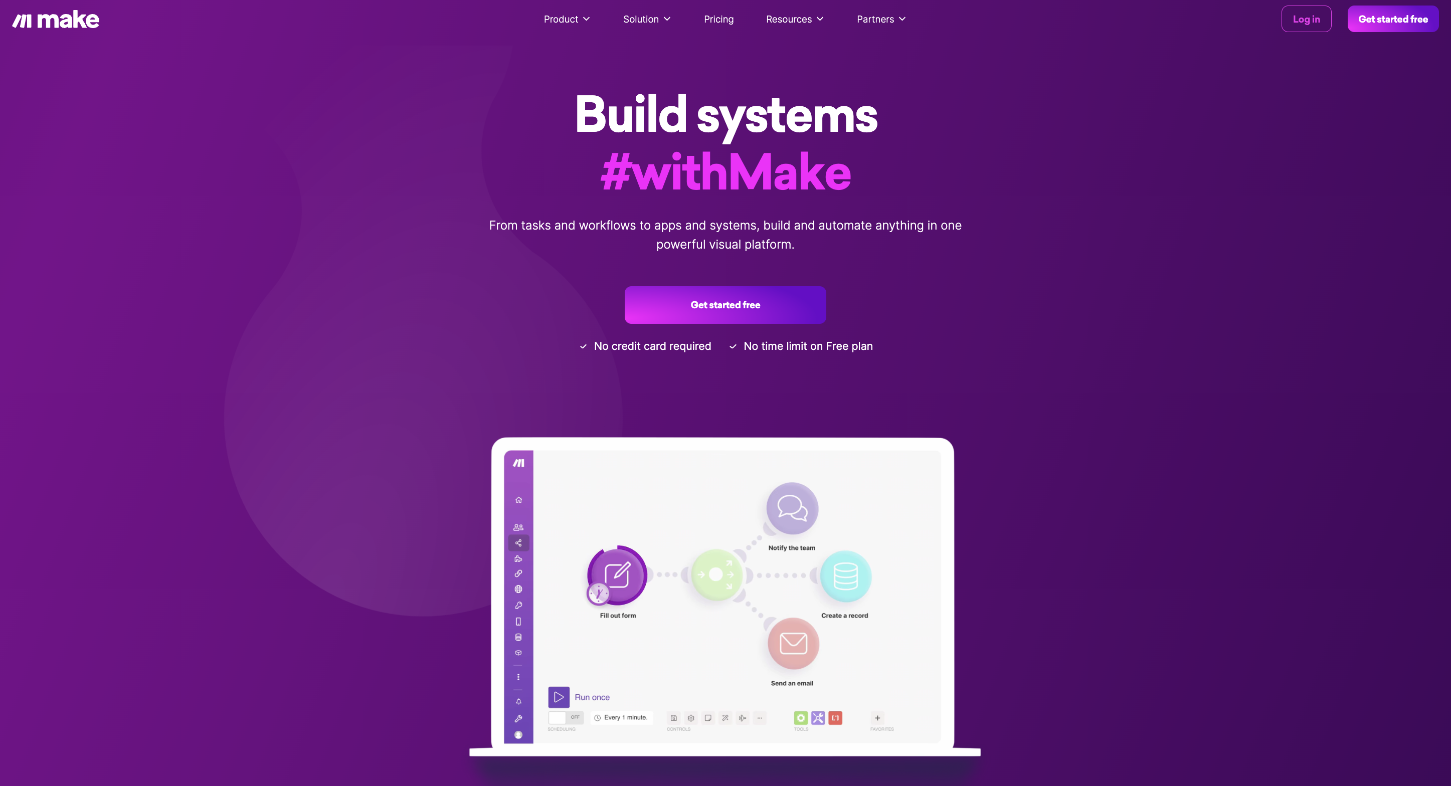 An image of the Make homepage.