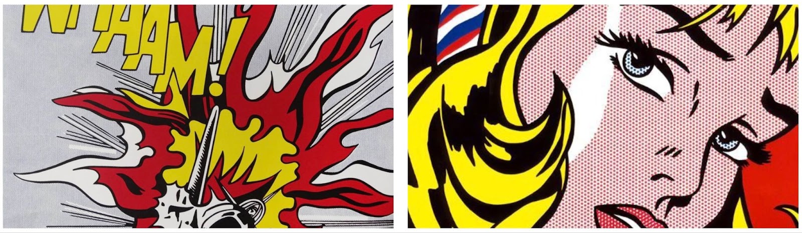 Roy Lichtenstein’s Whaam! (1963) and Crying Girl (1963)