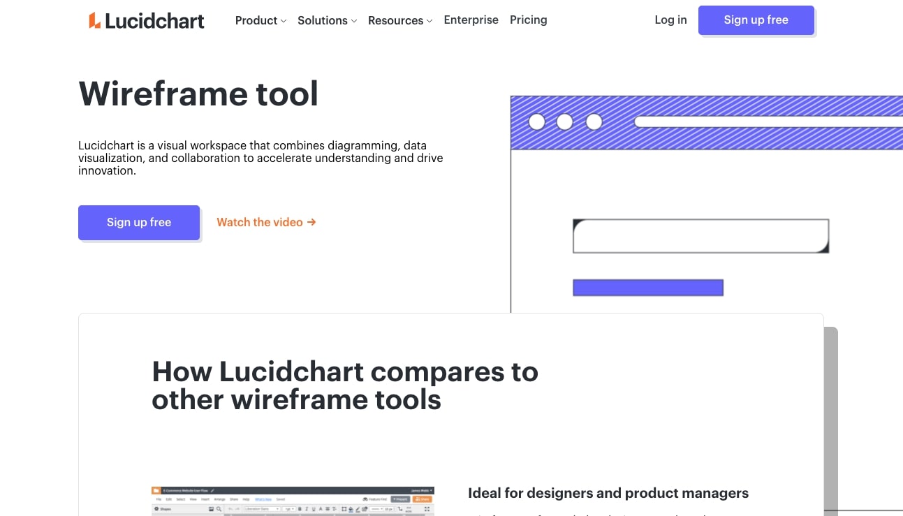 lucidchart wireframing tool