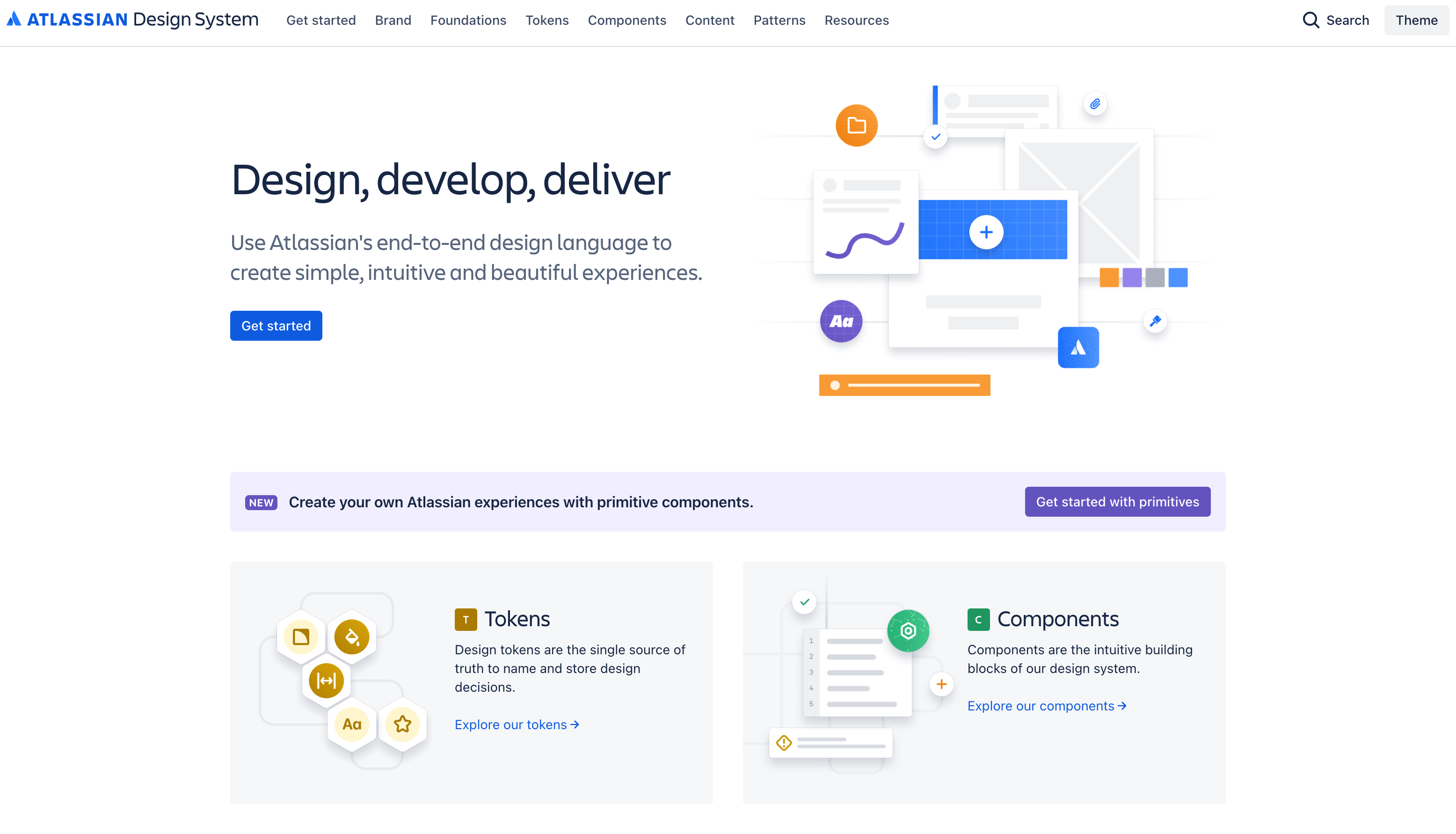 Atlassian's design system web page