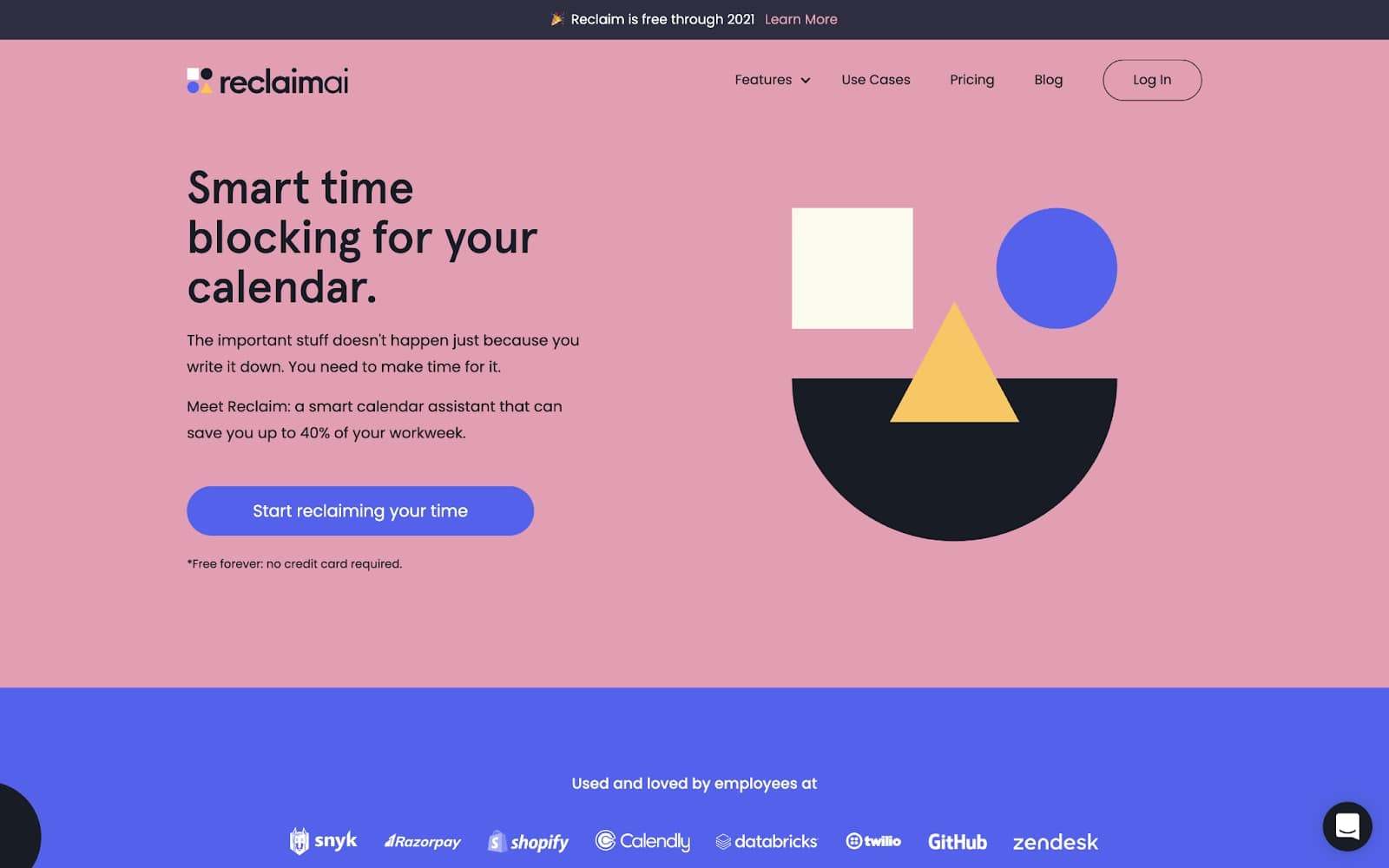 An image of the Reclaim website.