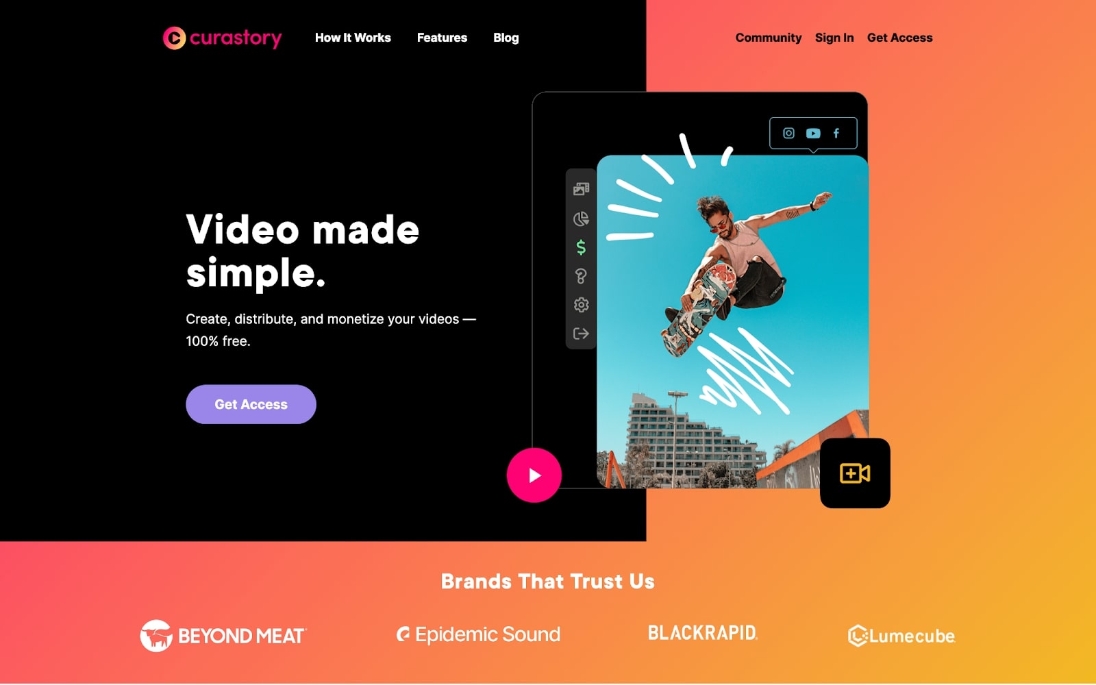 An image of the Curastory home page.