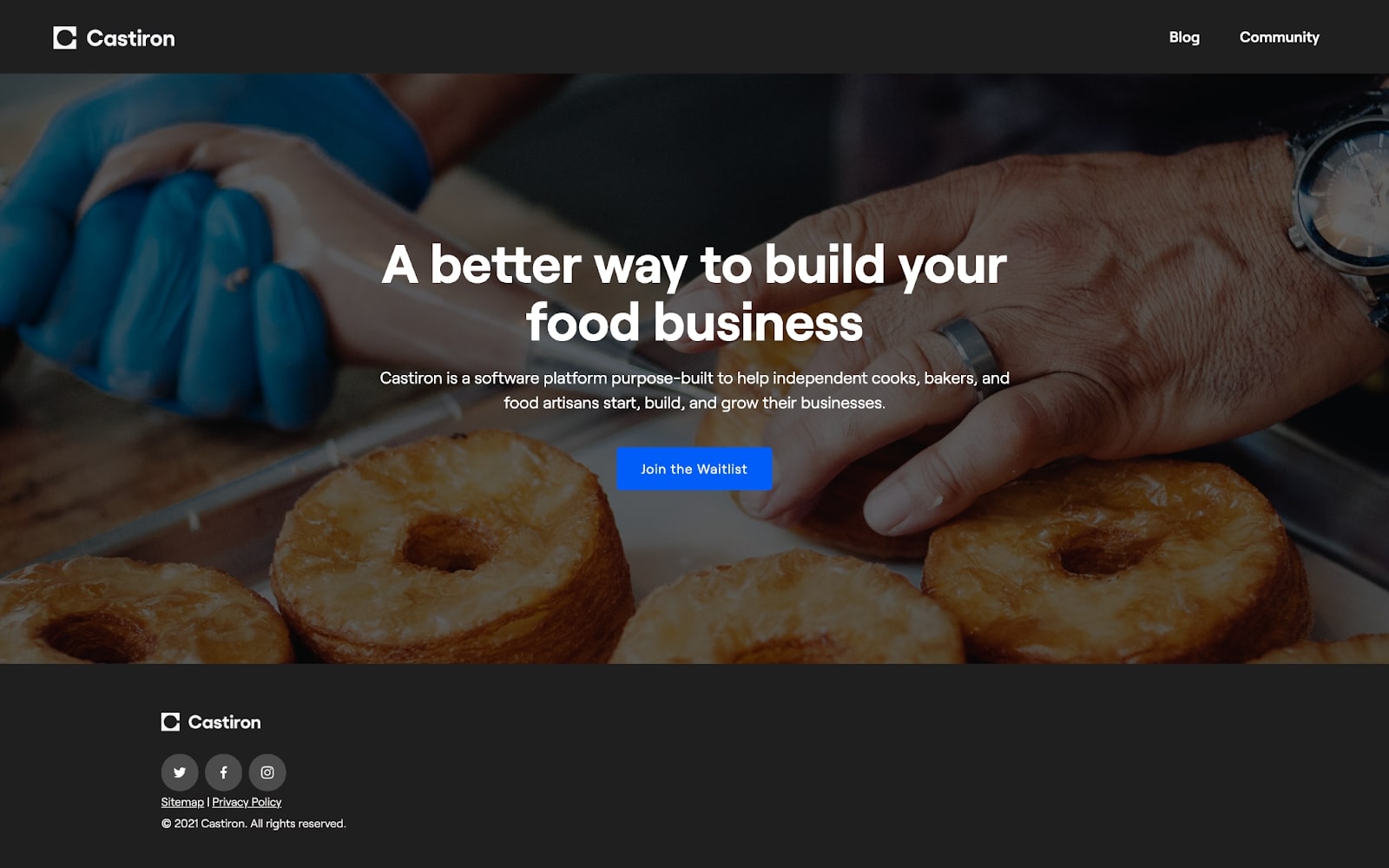 An image of the Castiron website.