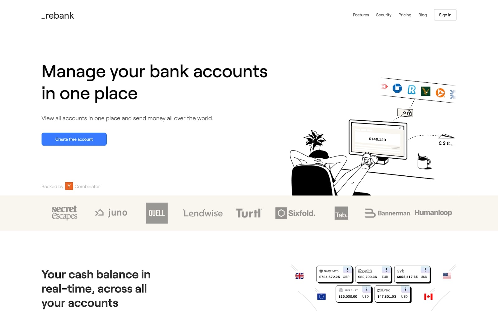 An image of the Rebank website.