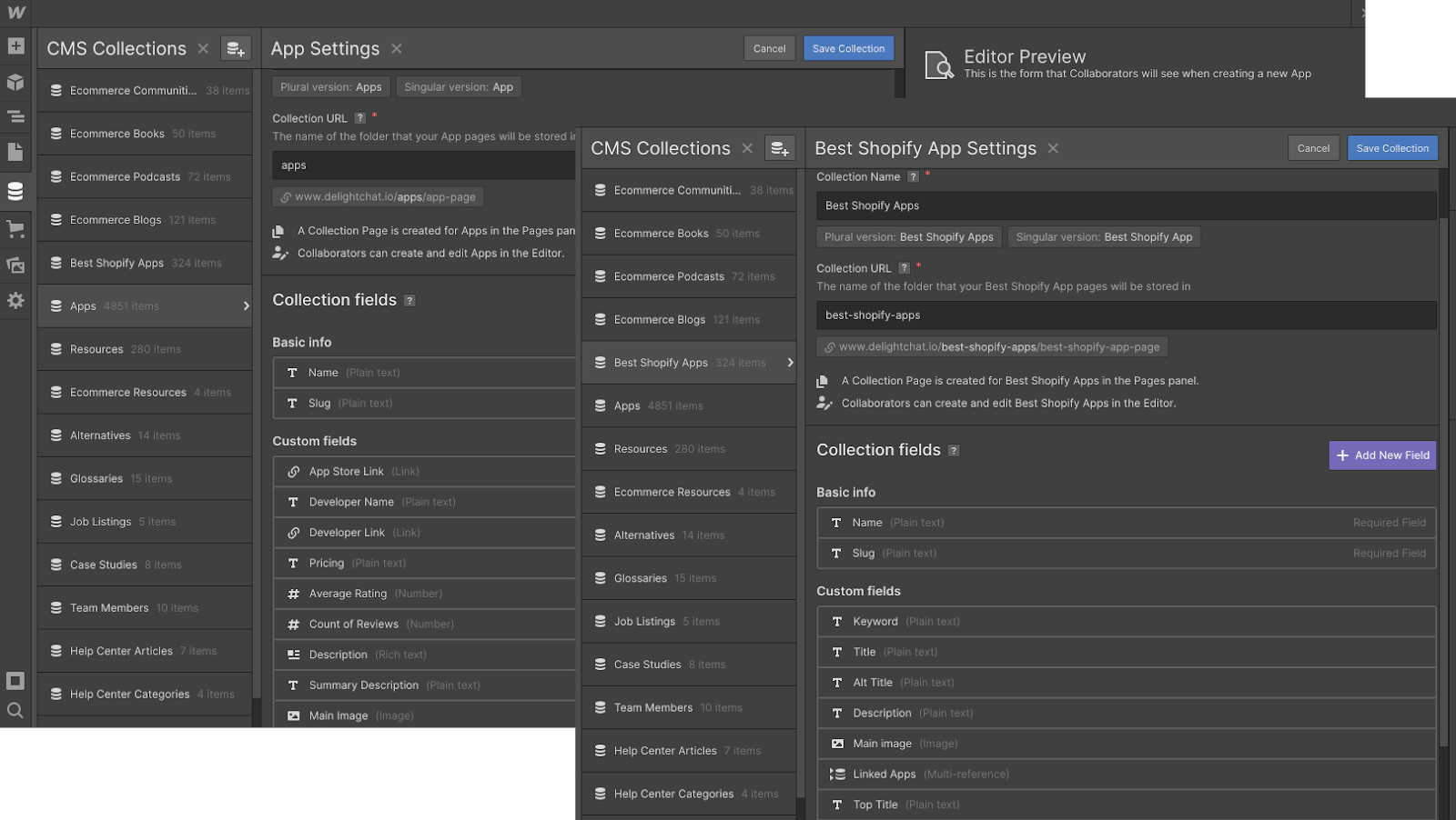 How we structured both collections to take advantage of the multi-reference feature