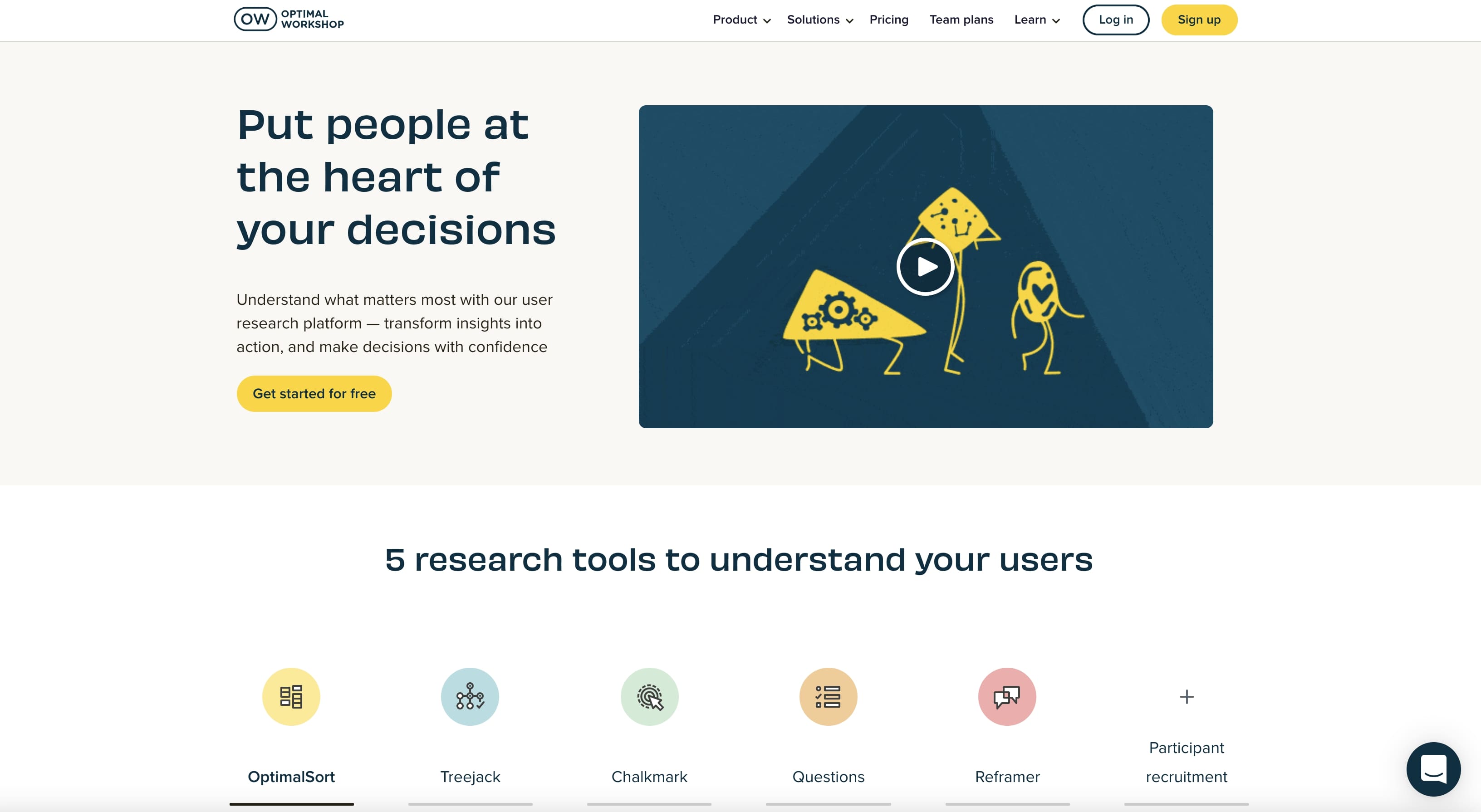An image of the Optimal Workshop website.