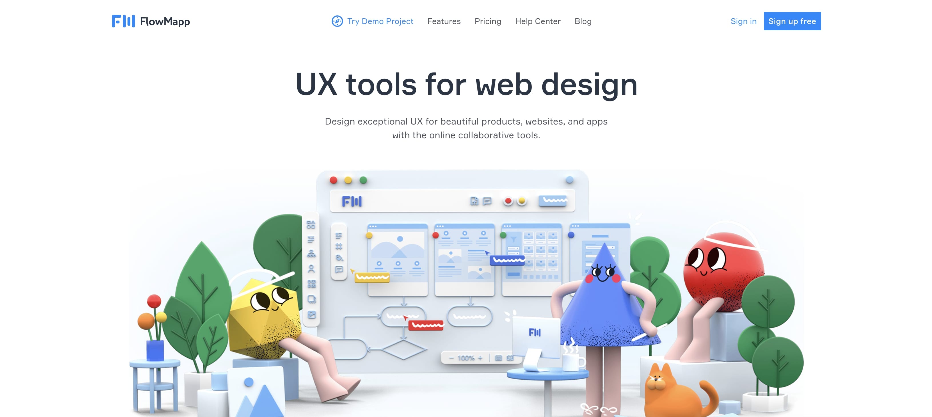 An image of the FlowMapp website.