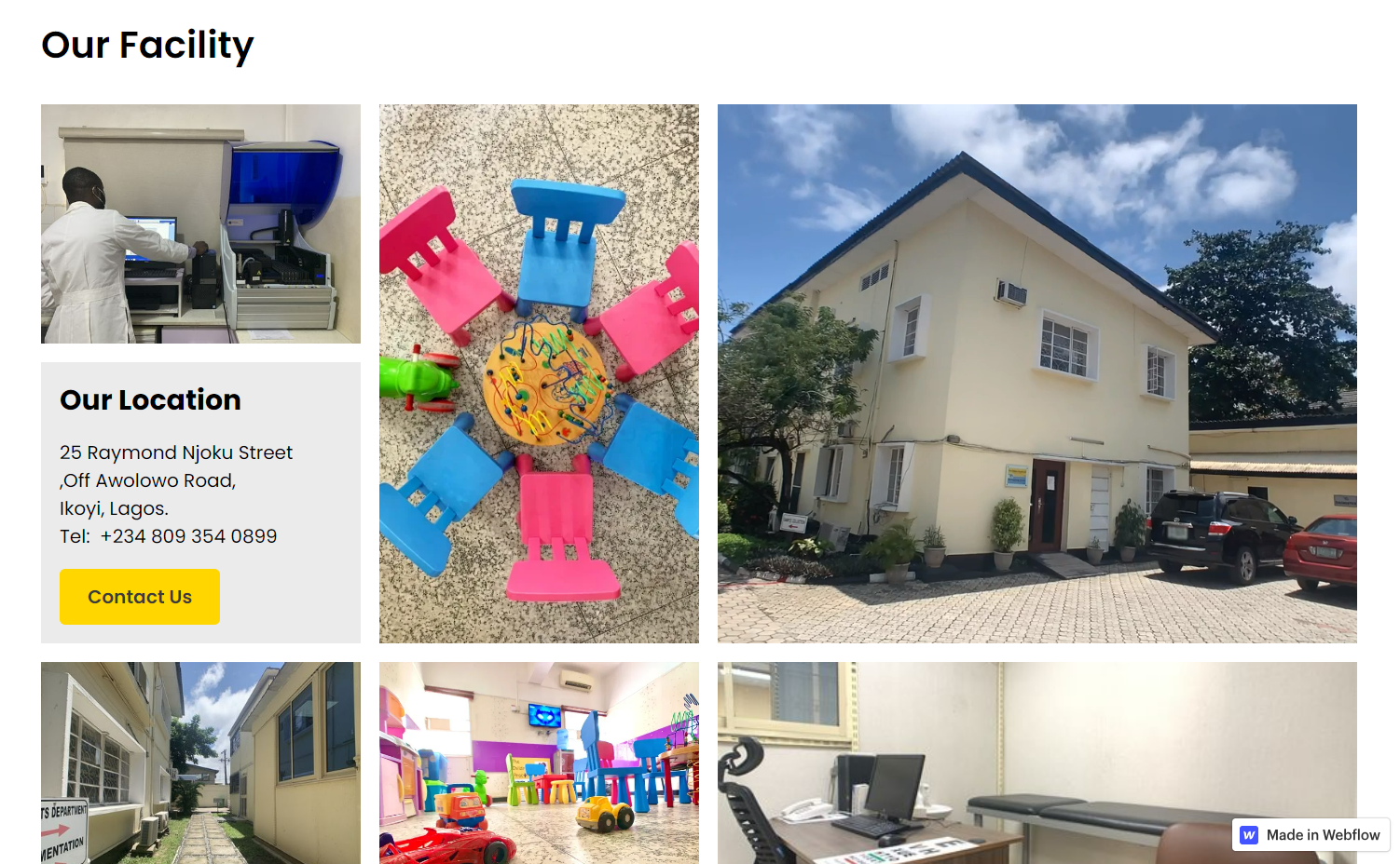 “Our facility” section of The Children’s Practice about page.