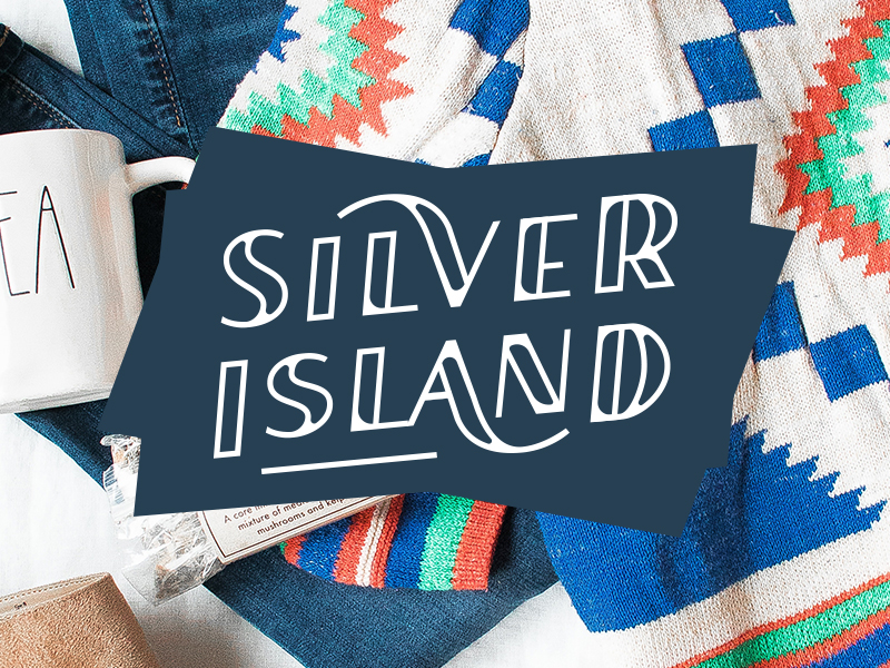 Silver Island font-face update jumps on the trend of outlined type.