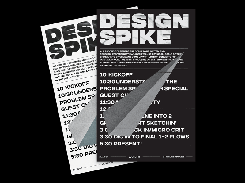 Poster concepts using the trend of brutalism with bold, uppercase, black-and-white, inverse lettering.