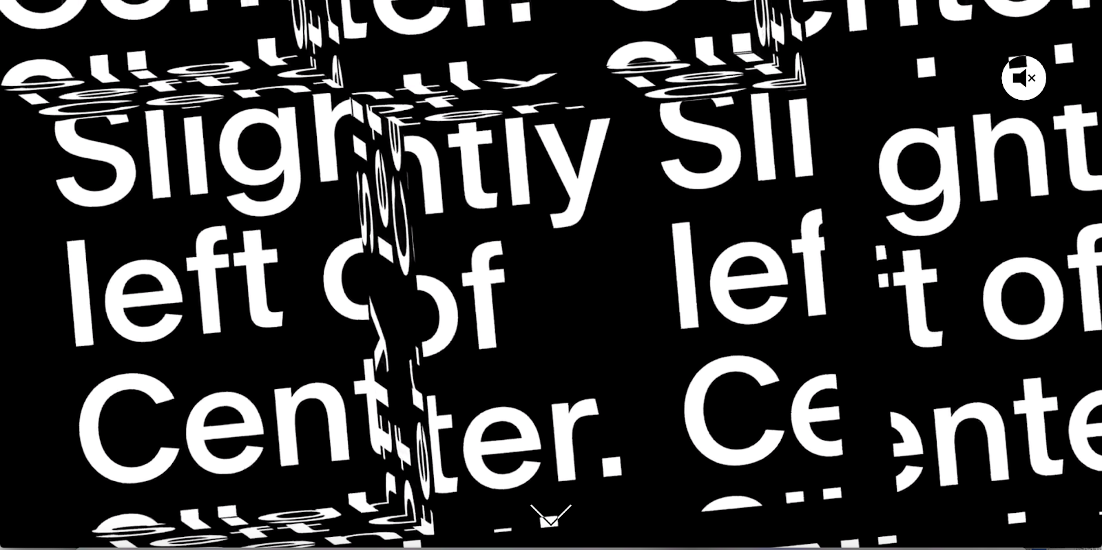 White text on a black baground that repeats "slightly left of center" to create the illusion of stacked boxes.