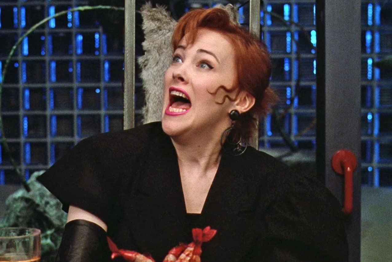 An image of a woman screaming in the movie Beetlejuice.