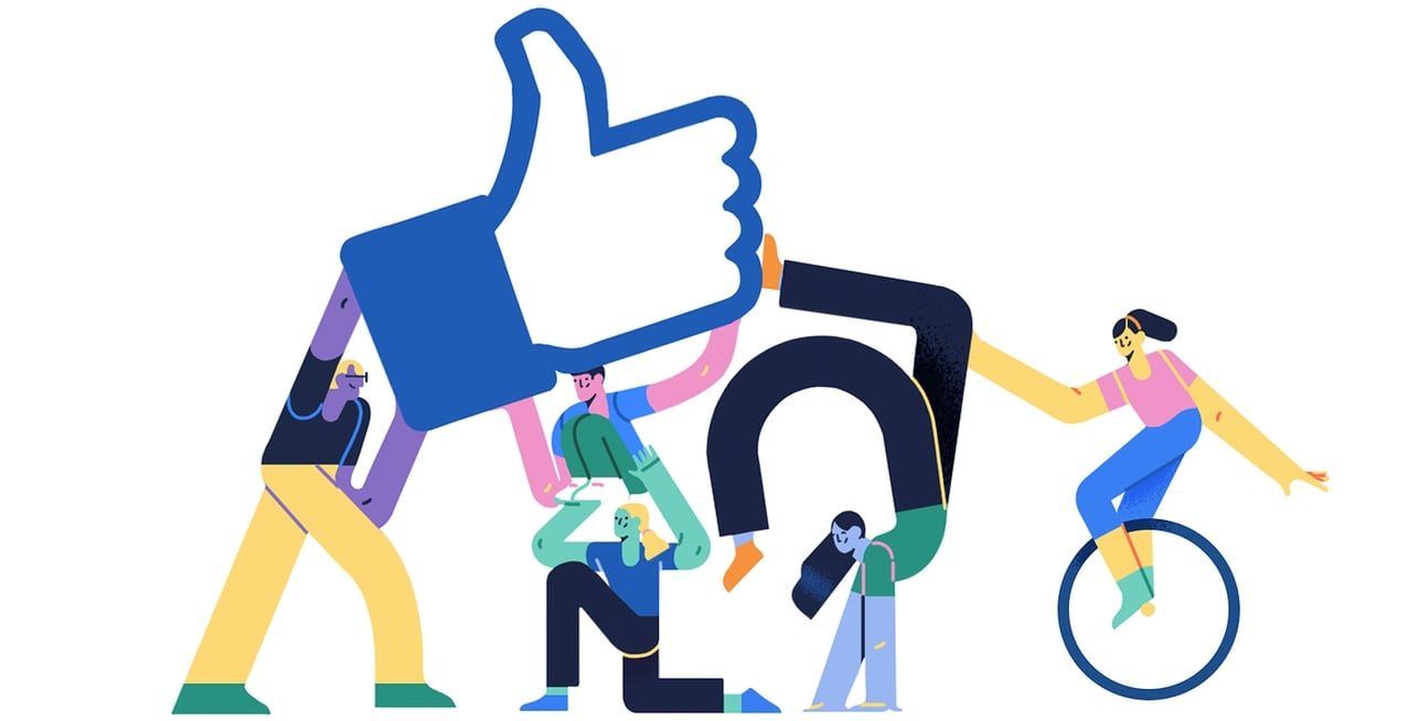 An image of Facebook's Alegria illustration style.