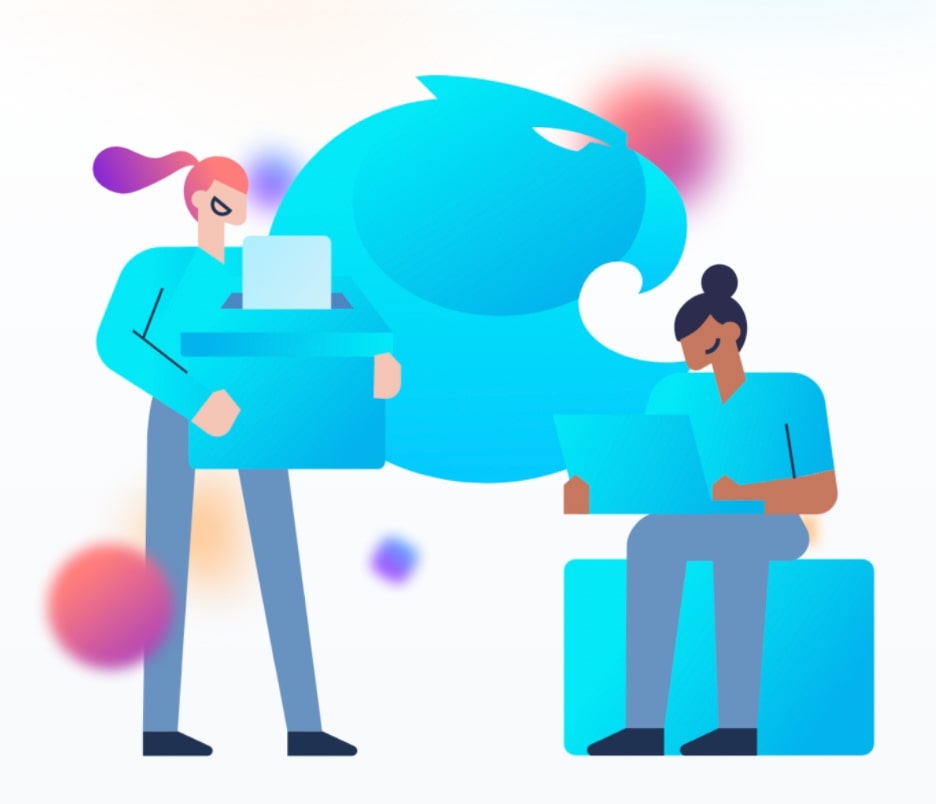An image of Aragon's corporate memphis illustration style.