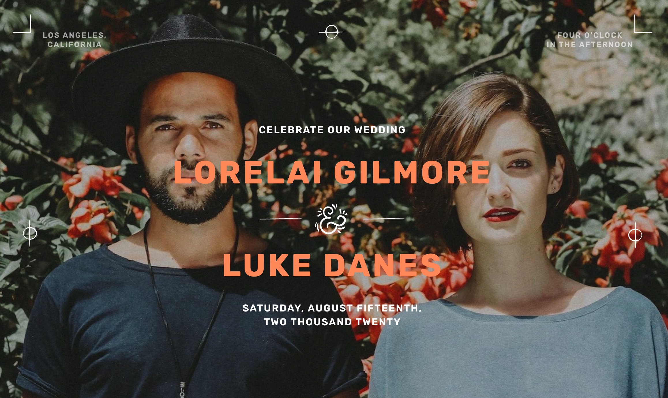 An image of the Lorelai and Luke wedding template. 