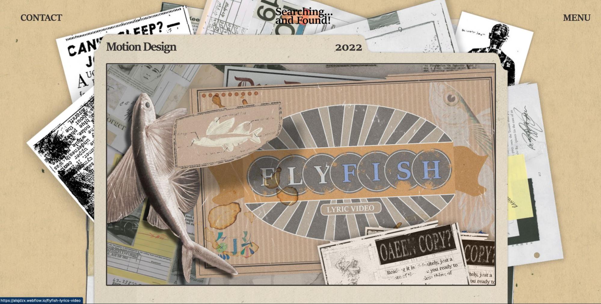File folder labeled "Motion Design 2022" with several images spilling out of the edges.
