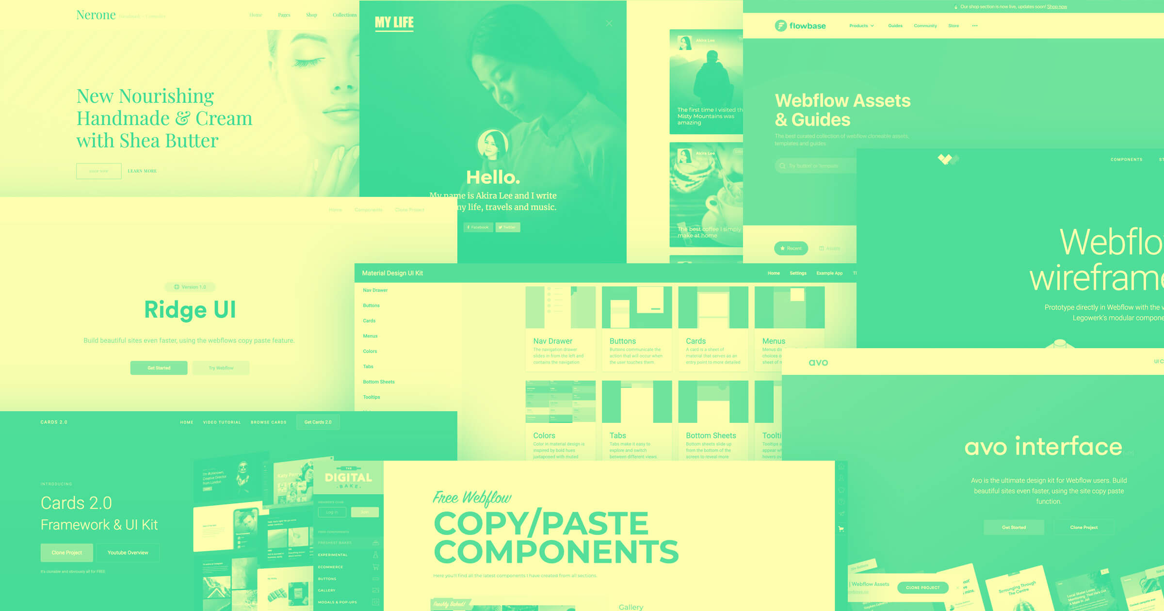 16 unique website wireframe templates and UI kits for designers
