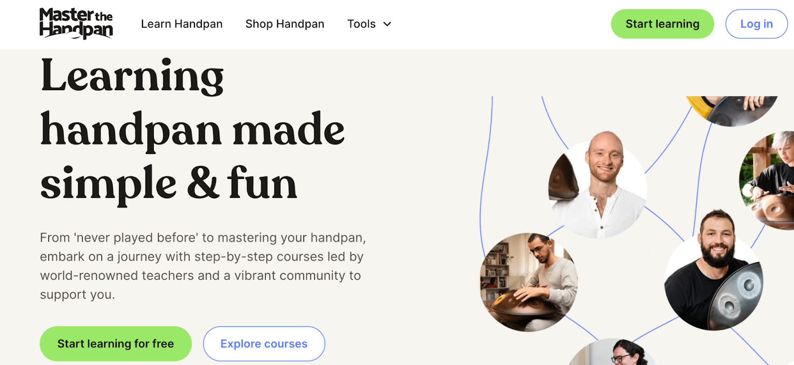 Master the Handpan online learning website