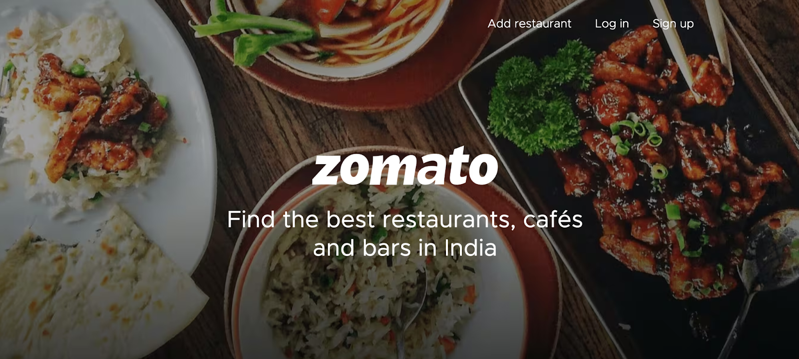 Zomato search engine website