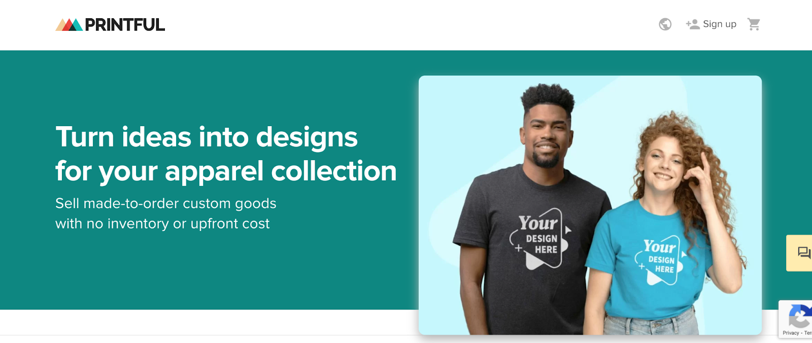 Printful dropshipping website gallery website