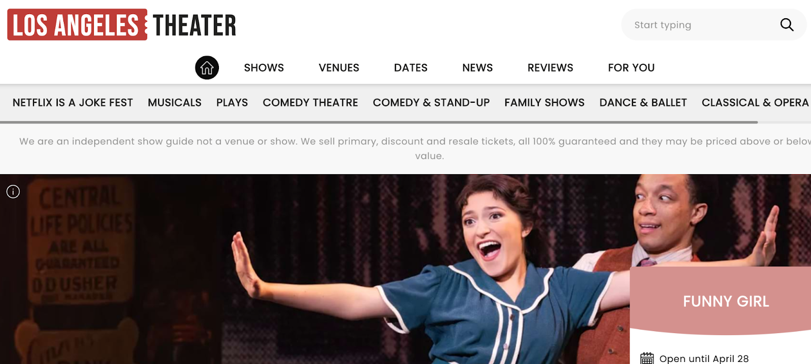 Los Angeles Theater event website