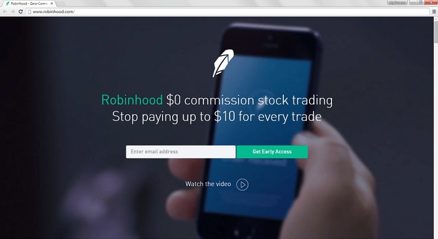 robinhood landing page