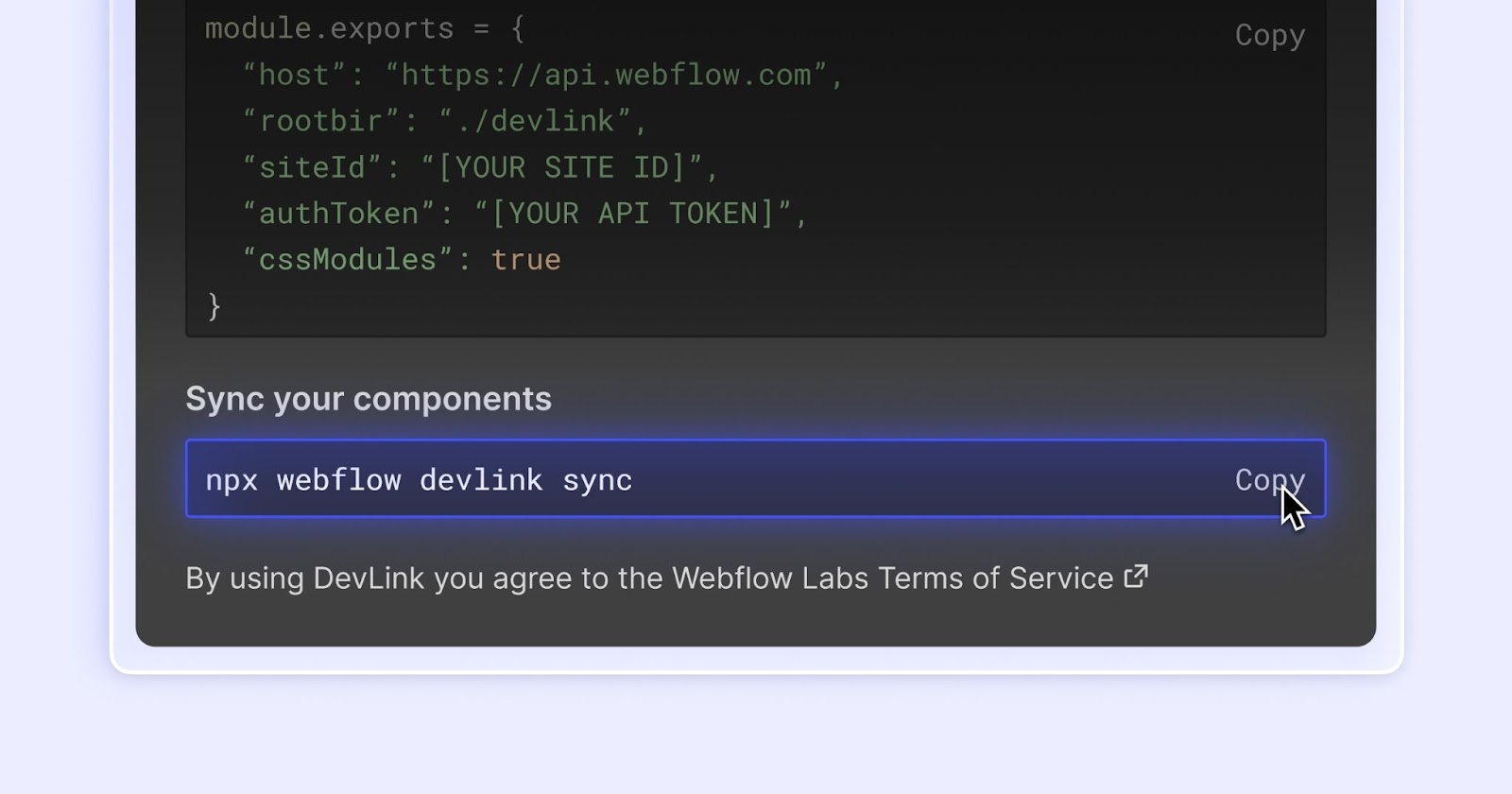 An image of DevLink in Webflow.