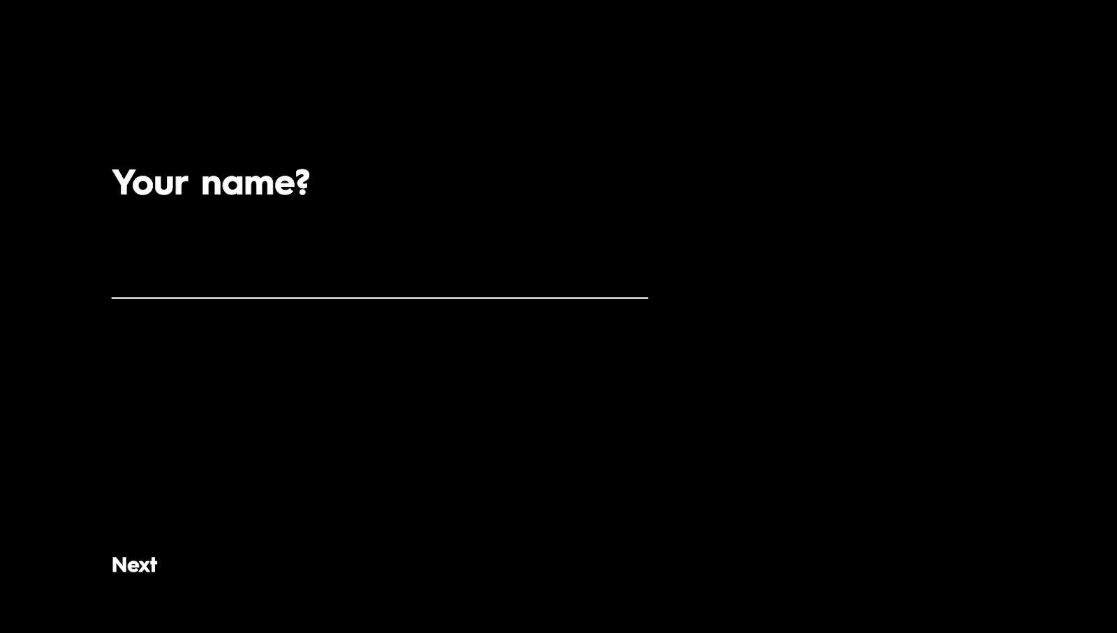 The Multi-Step Form design has white text and input fields against a plain black background.