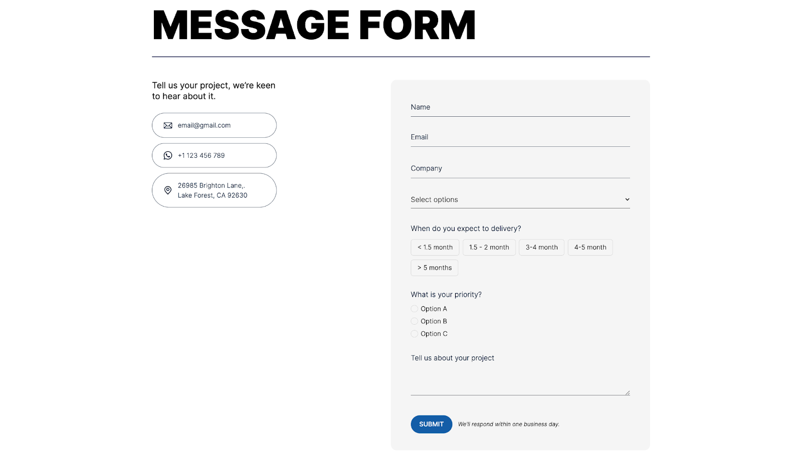 The Instant form validation website has a gray boxless pattern