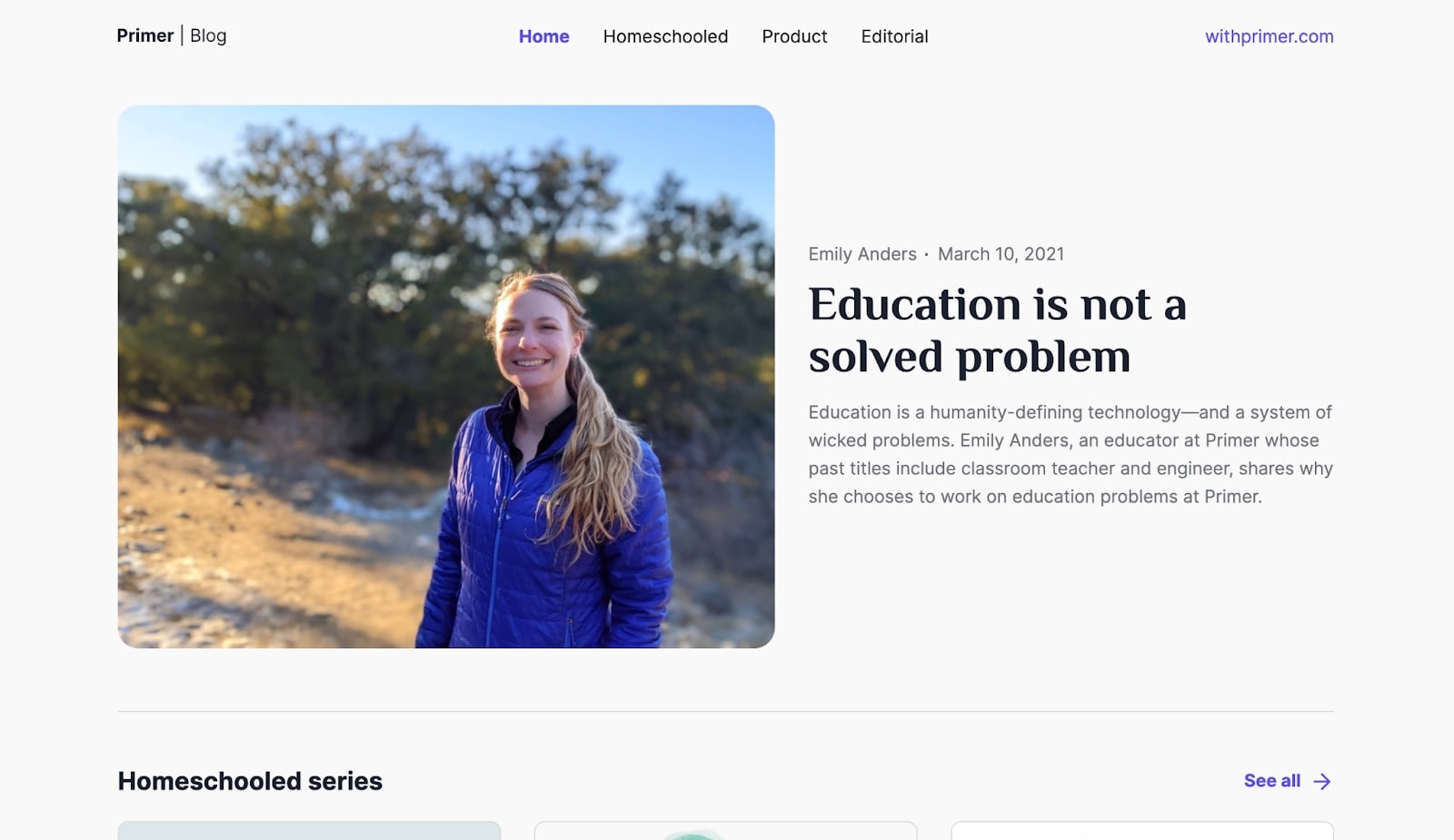An image of the Primer blog.