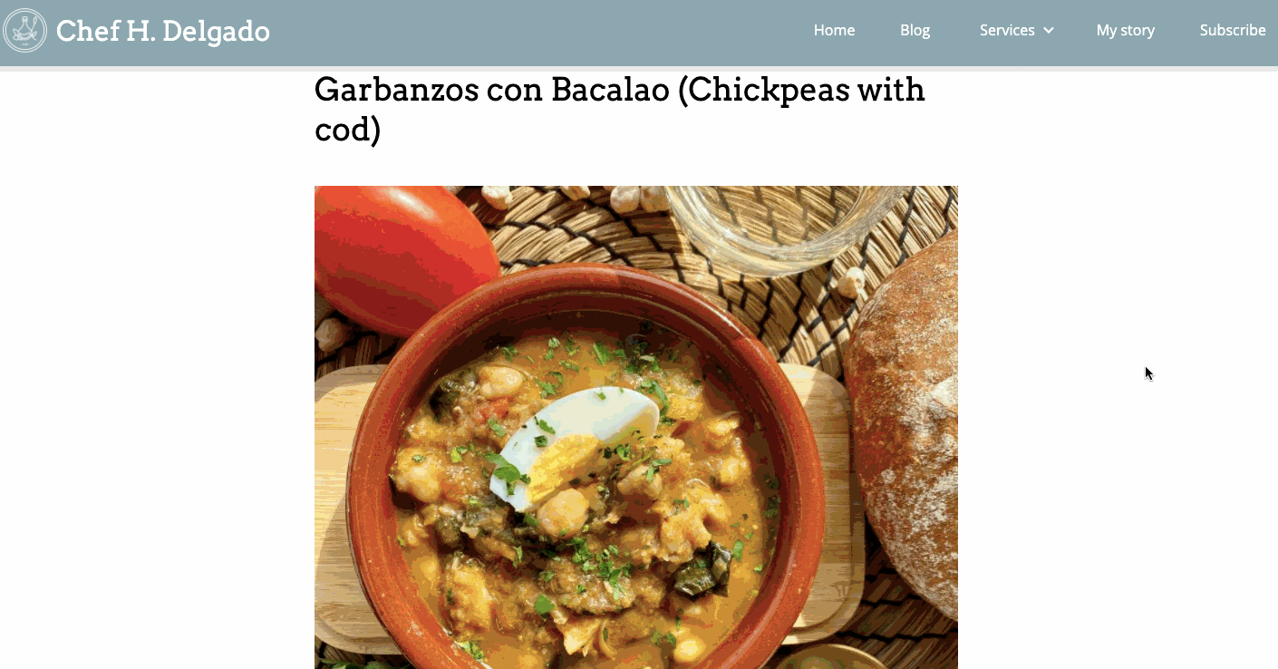 A gif showcasing one of Chef H. Delgado's blog.