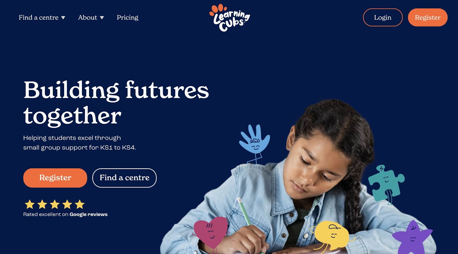An image of the Learning Cubs website.