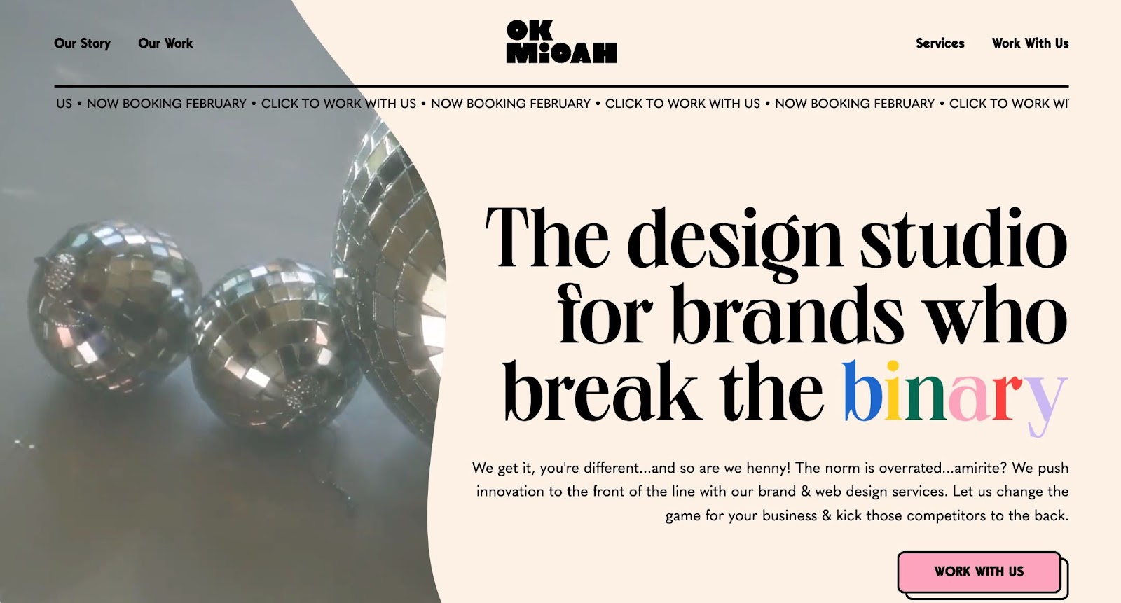 An image of OK Micah's website.