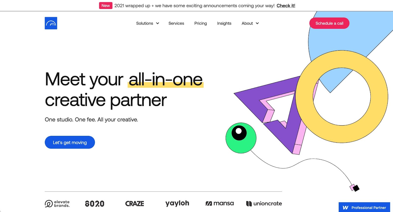 An image of Snowhouse Studio's website.