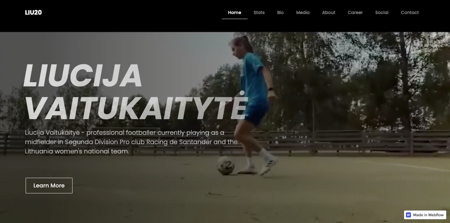 An image of Liucija Vaitukaityte's website.