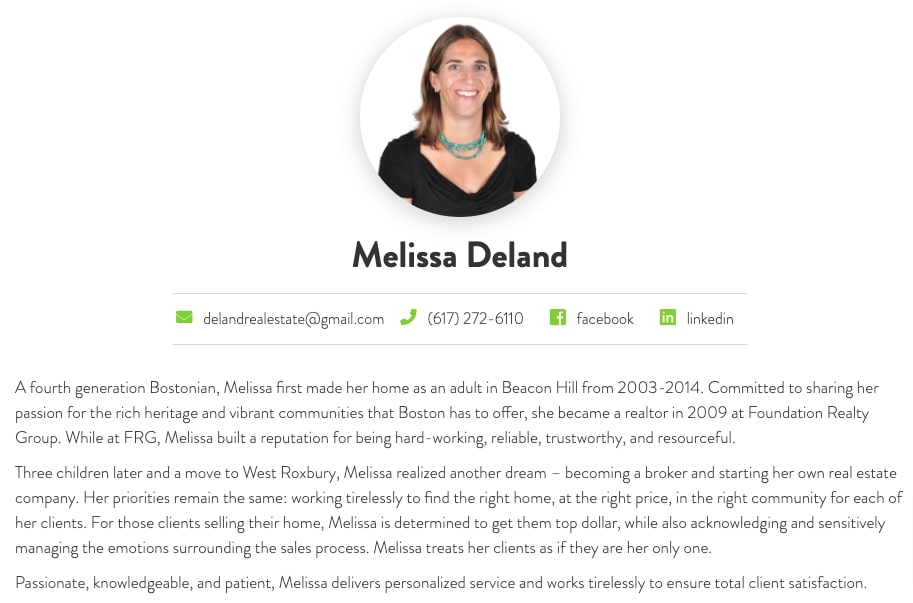 professional details on website