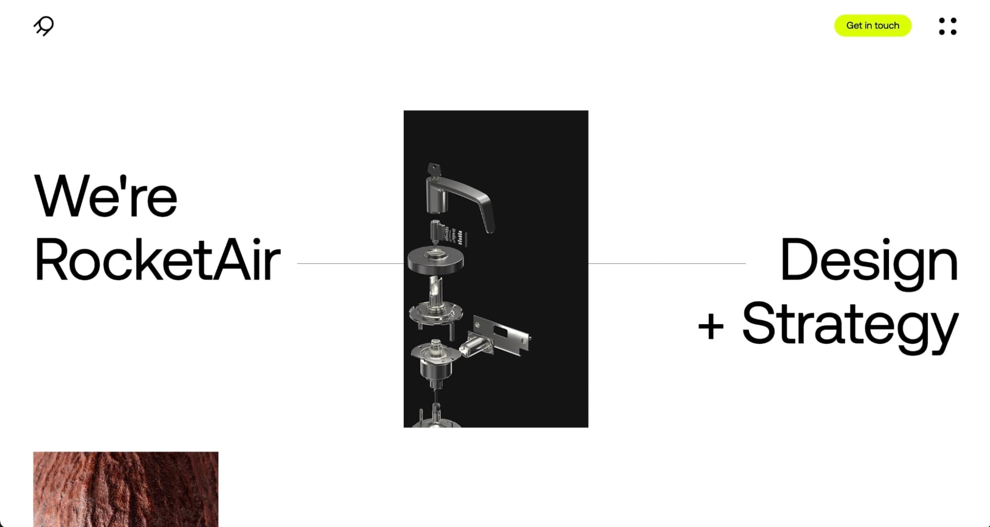 RocketAir website with text "We're RocketAir Design + Strategy"