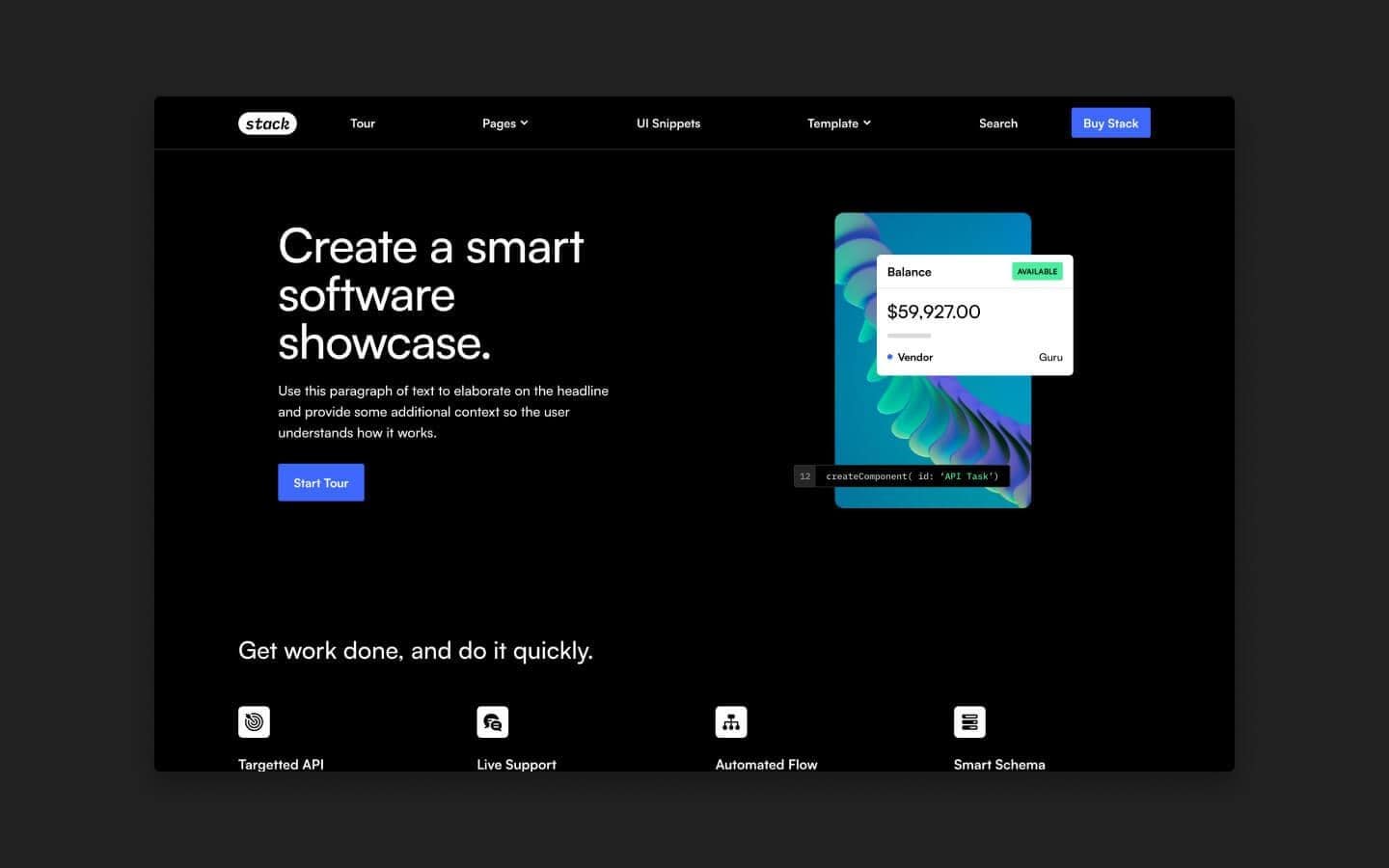 An image of the Stack template.